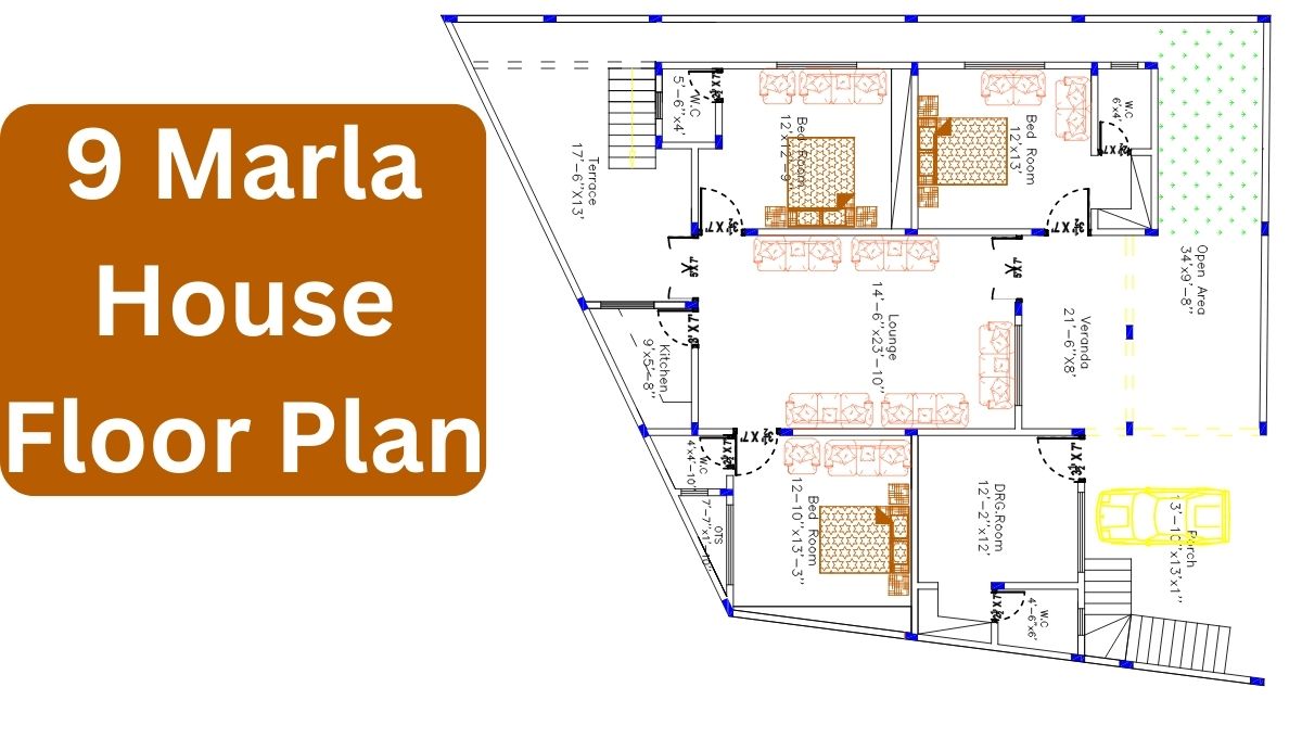 9 marla house floor plan